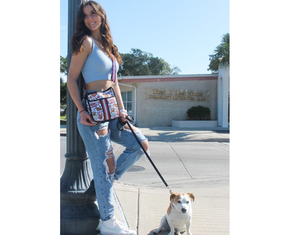 Luxe Collection | The Ultimate Dog Walking Bag | Blue Houndstooth
